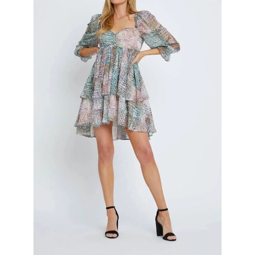 Colette Mini Dress in Multi Pebble